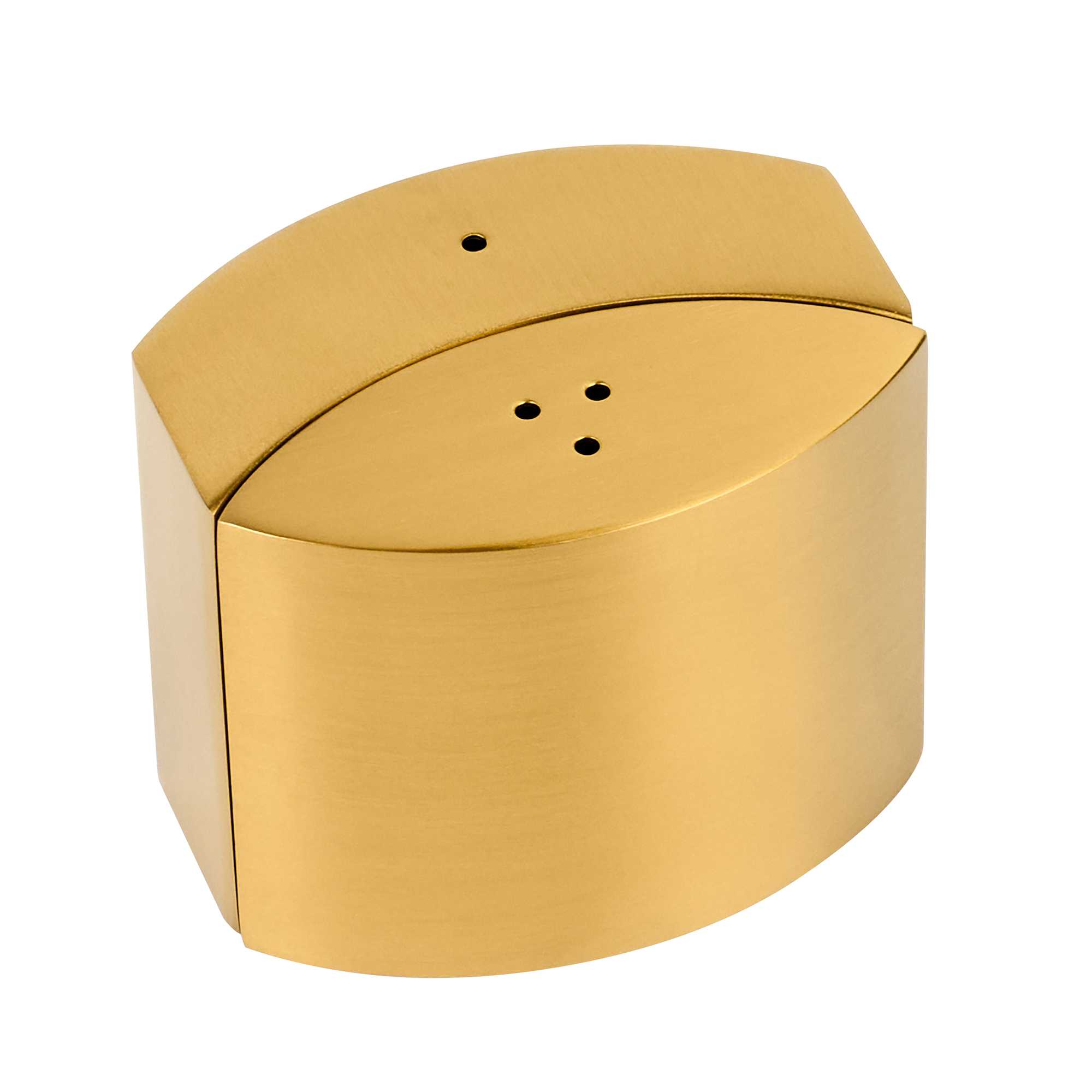Chef 101 4 oz Gold Stainless Steel Embracing Salt And Pepper Shaker Set - 2.3 oz/2.1 oz - 2 1/2" x 2" x 1 3/4" - 1 count box