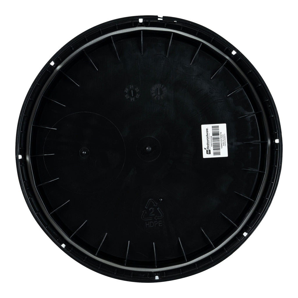 Clean Tek Professional Round Black Plastic Standard Lid - Fits 3.5 and 5 Gal Pail, with Tear Tab, Gasket - 1 count box