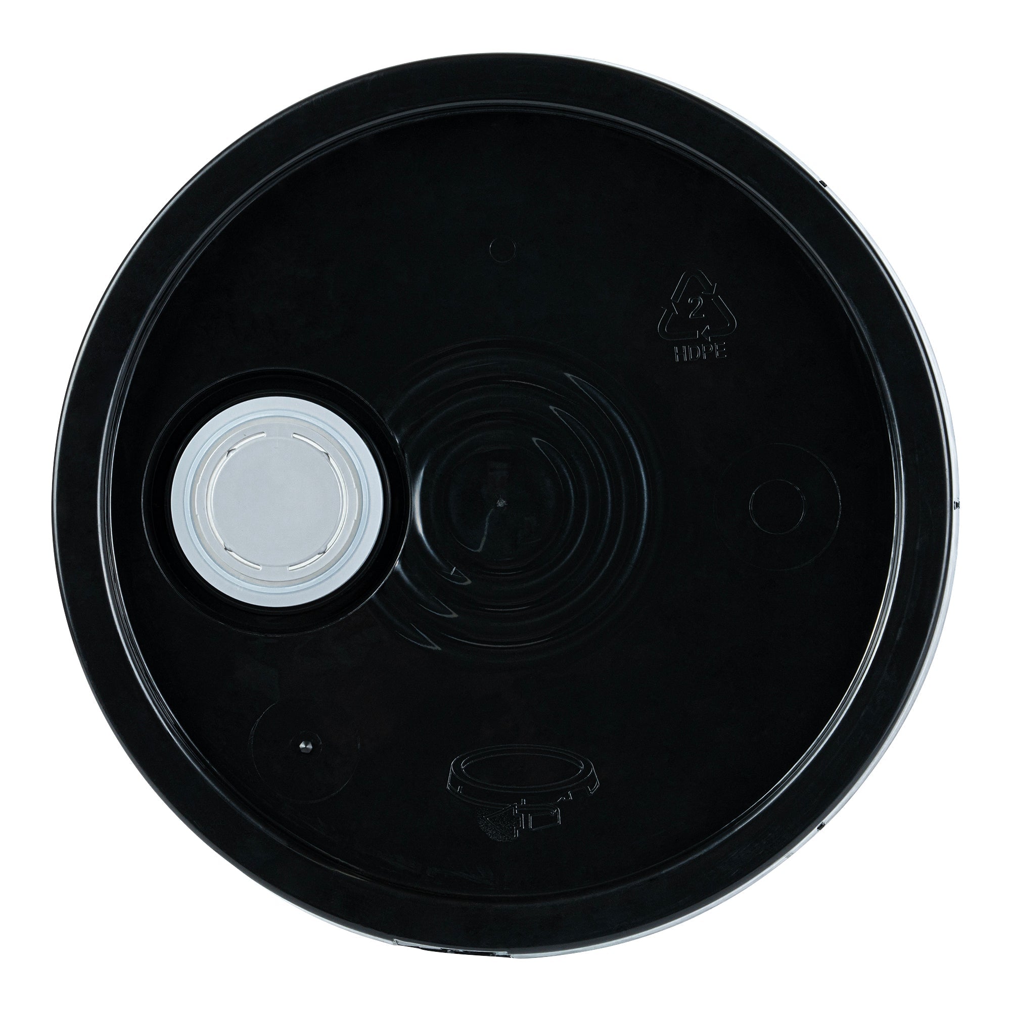 Clean Tek Professional Round Black Plastic Lid - Fits 3.5 and 5 Gal Pail, with Spout and Tear Tab, Gasket - 1 count box