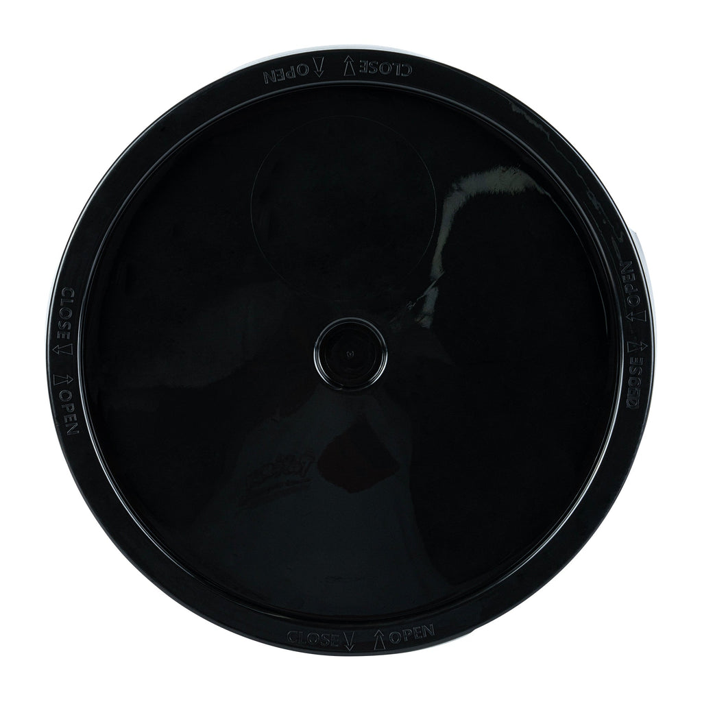 Clean Tek Professional Round Black Plastic Easy-Off Lid - Fits 3.5 and 5 Gal Pail - 1 count box