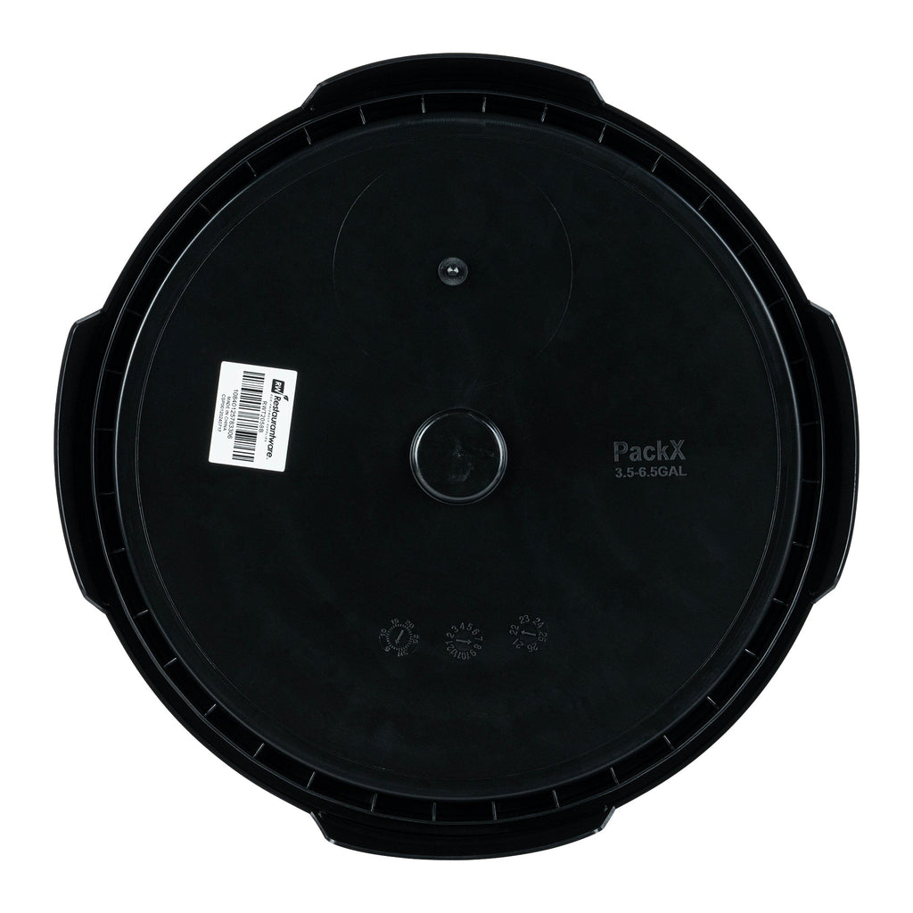 Clean Tek Professional Round Black Plastic Easy-Off Lid - Fits 3.5 and 5 Gal Pail - 1 count box