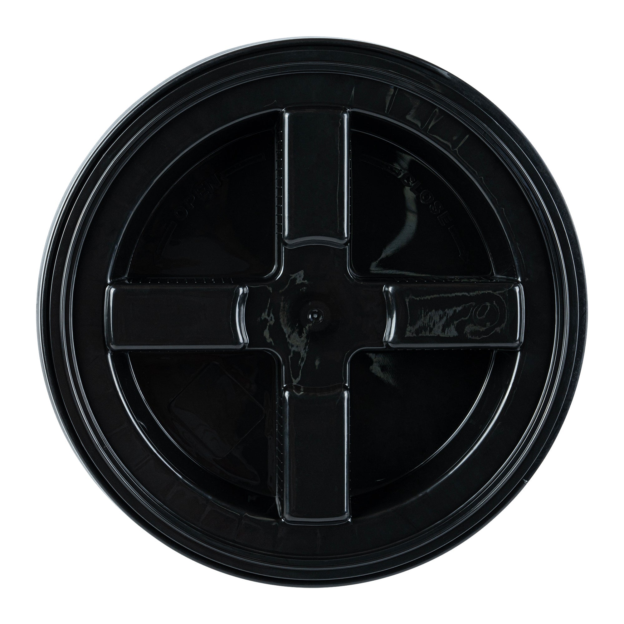 Clean Tek Professional Round Black Plastic Gamma Seal Lid - Fits 3.5 and 5 Gal Pail, with Gasket - 1 count box