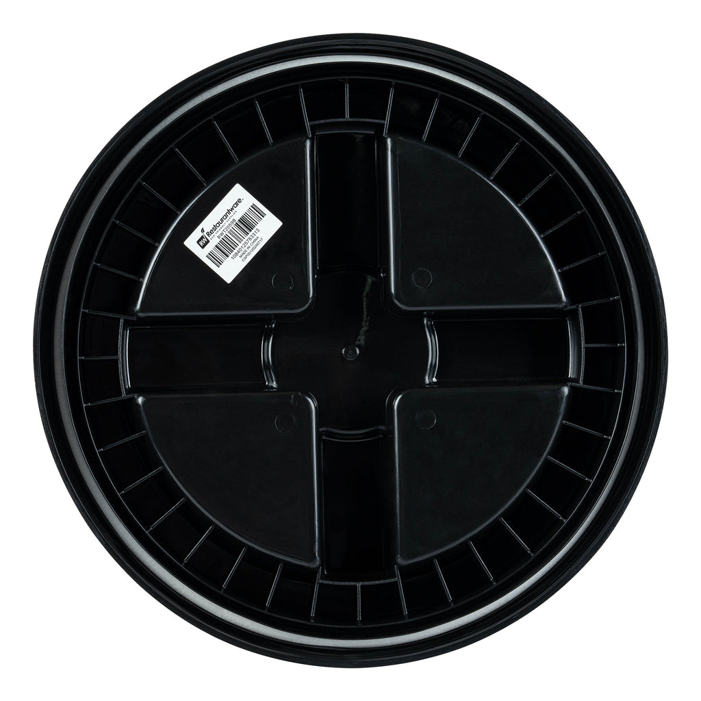 Clean Tek Professional Round Black Plastic Gamma Seal Lid - Fits 3.5 and 5 Gal Pail, with Gasket - 1 count box