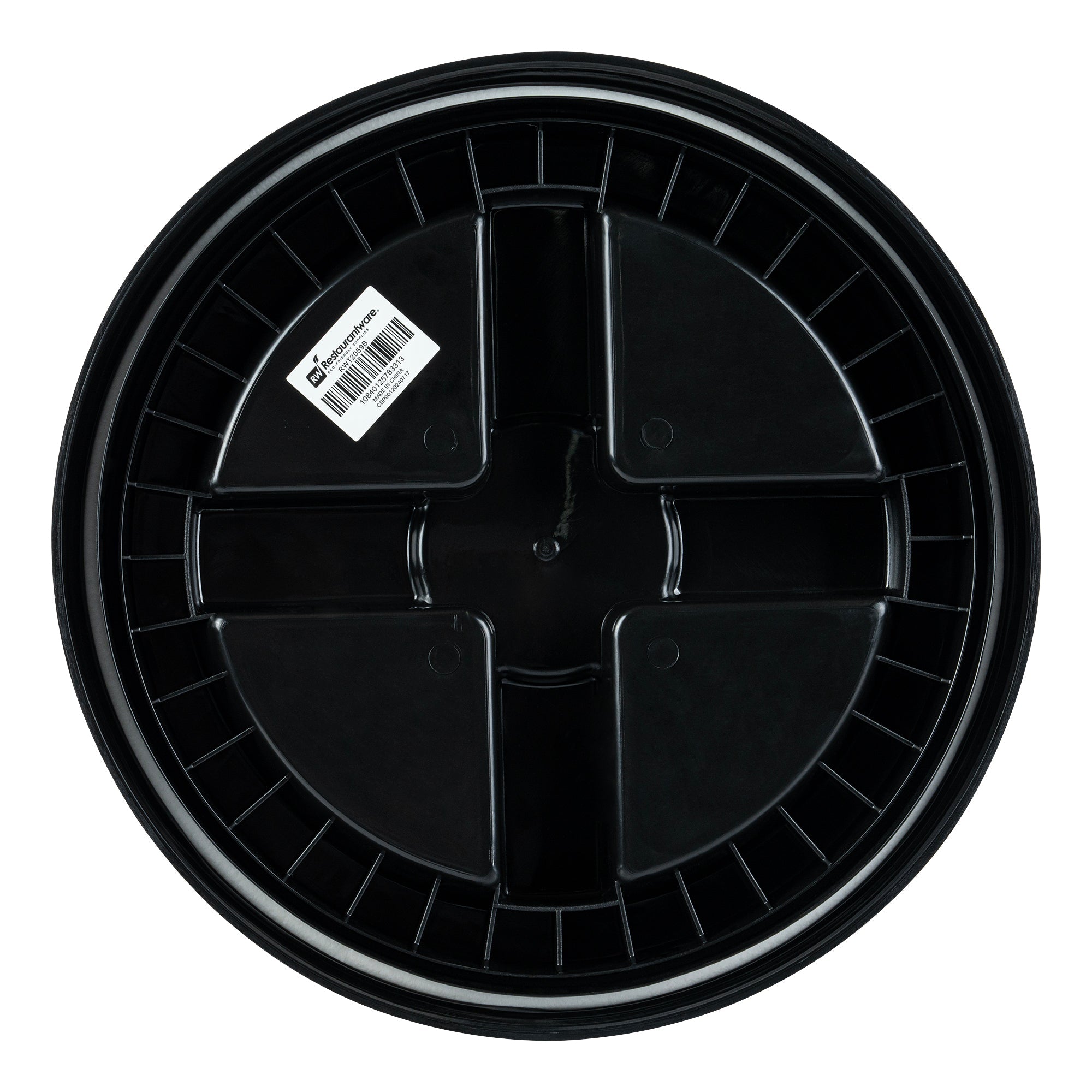 Clean Tek Professional Round Black Plastic Gamma Seal Lid - Fits 3.5 and 5 Gal Pail, with Gasket - 1 count box