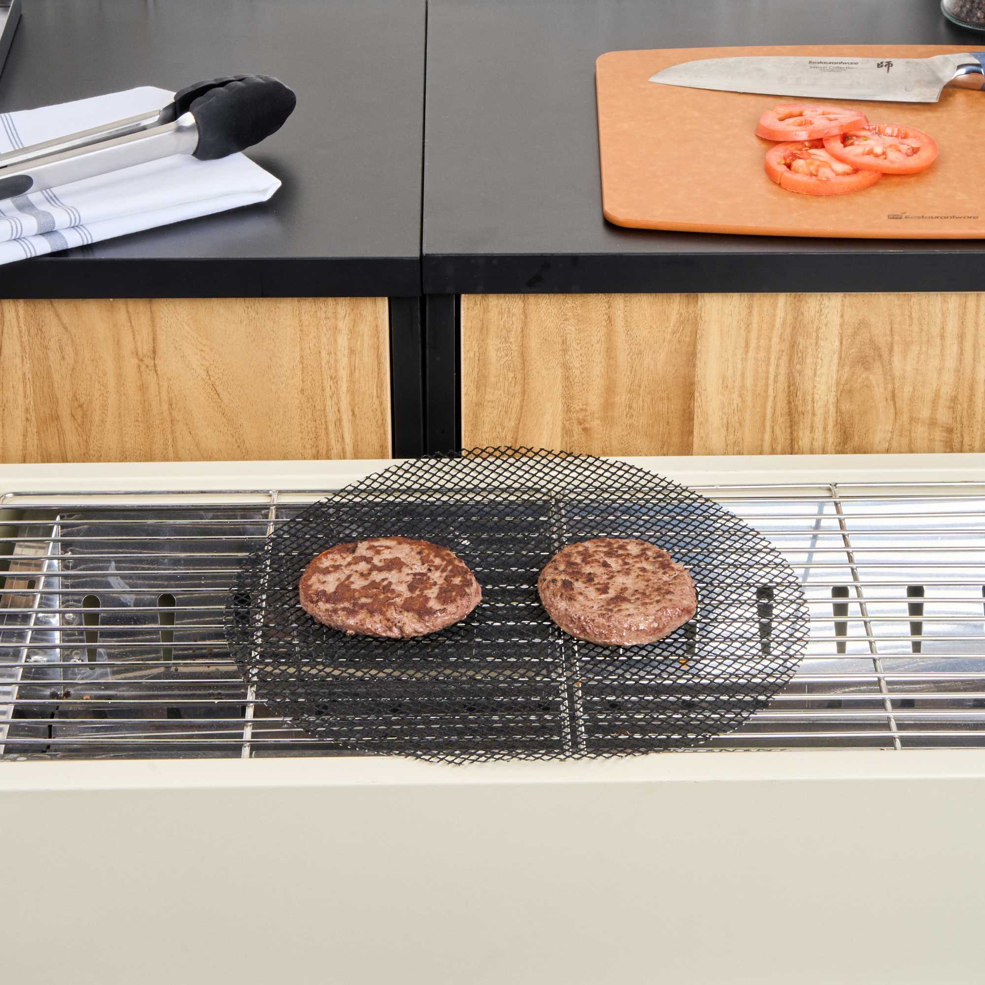 Met Lux Round Fiberglass Reusable Grill Mesh Mat - Non-Stick - 11 3/4" x 11 3/4" - 5 count box