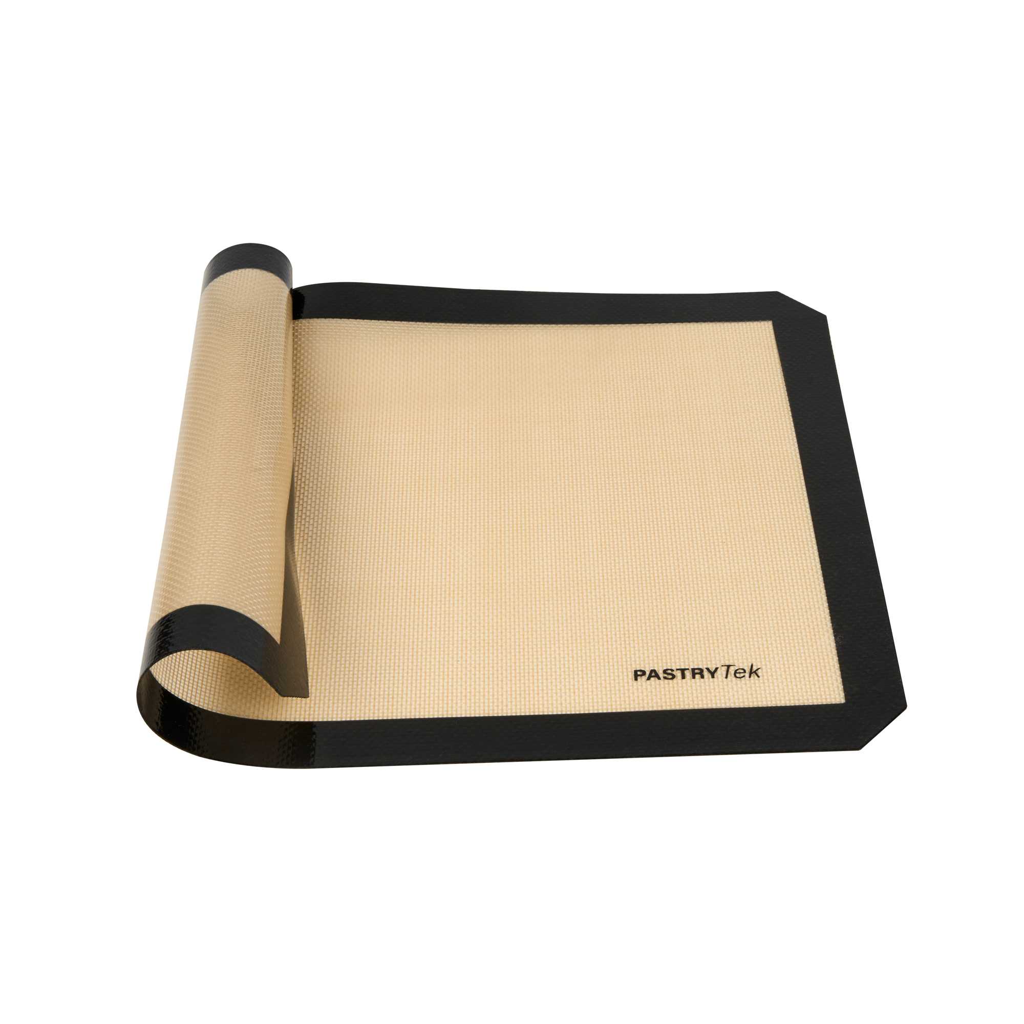 Pastry Tek Rectangle Tan and Black Silicone Half Size Baking Mat - Ultra Durable - 11 3/4" x 15 3/4" - 1 count box