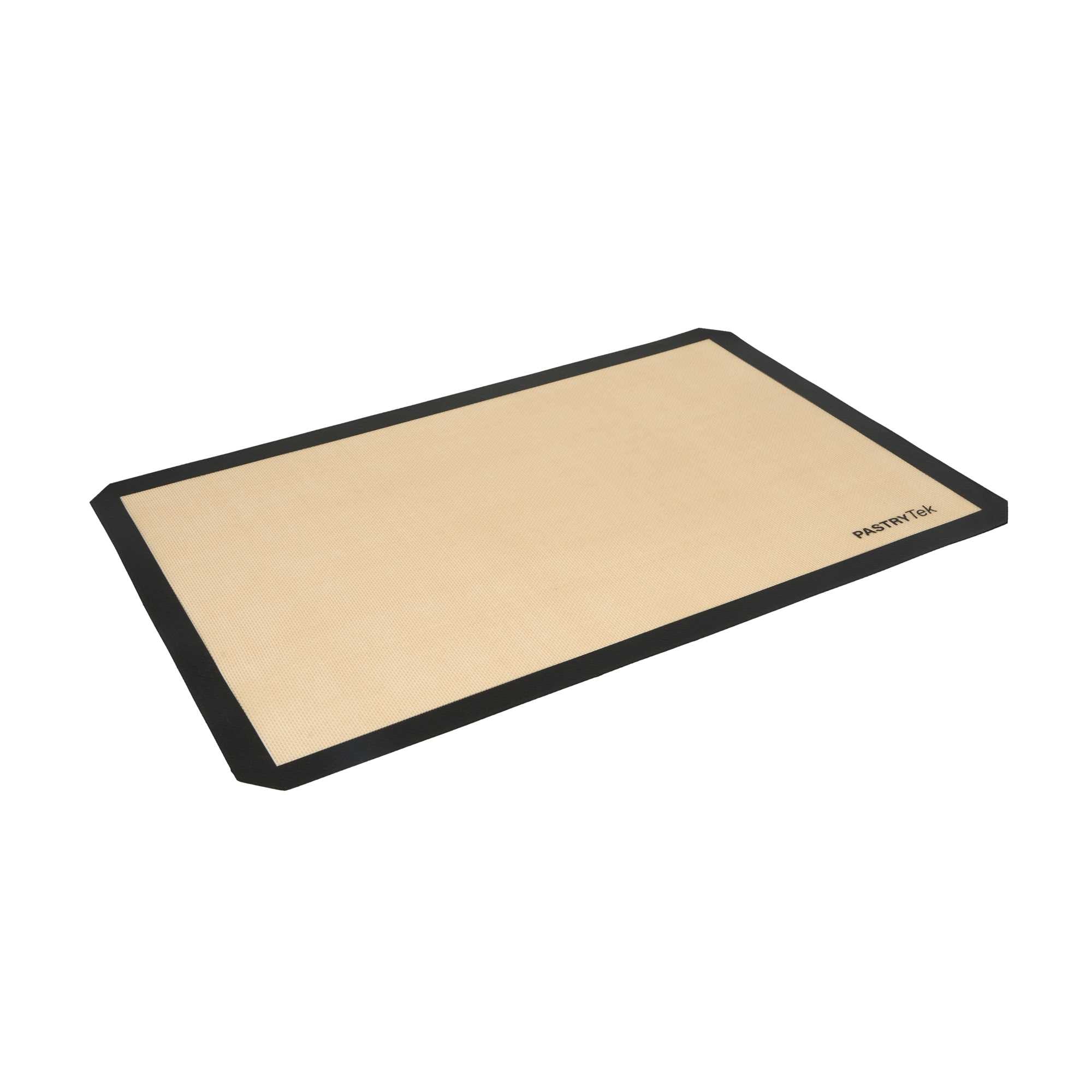 Pastry Tek Rectangle Tan and Black Silicone Full Size Baking Mat - Ultra Durable - 15 3/4" x 23 1/2" - 1 count box