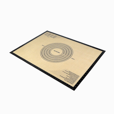 Pastry Tek Rectangle Tan and Black Silicone Extra Large Baking Mat - Measurement Markings, Ultra Durable - 23 1/2" x 31 1/2" - 1 count box