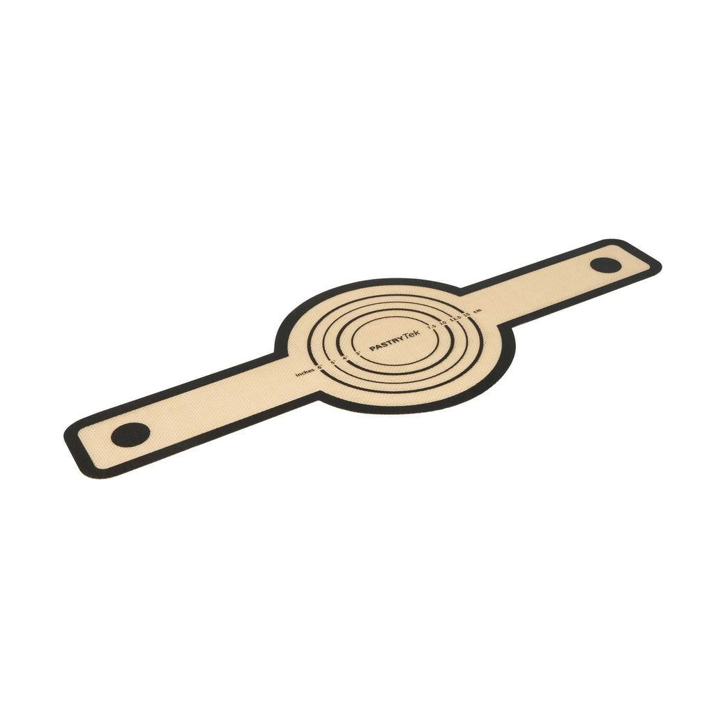 Pastry Tek Round Tan and Black Fiberglass Bread Sling - For Dutch Oven, with Long Handles - 22 3/4" x 8 1/4" - 1 count box