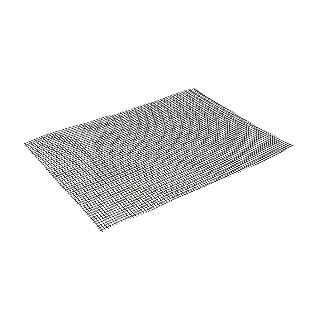 Met Lux Rectangle Black PTFE Reusable Grill Mat - Non-Stick - 15 3/4" x 13" - 5 count box