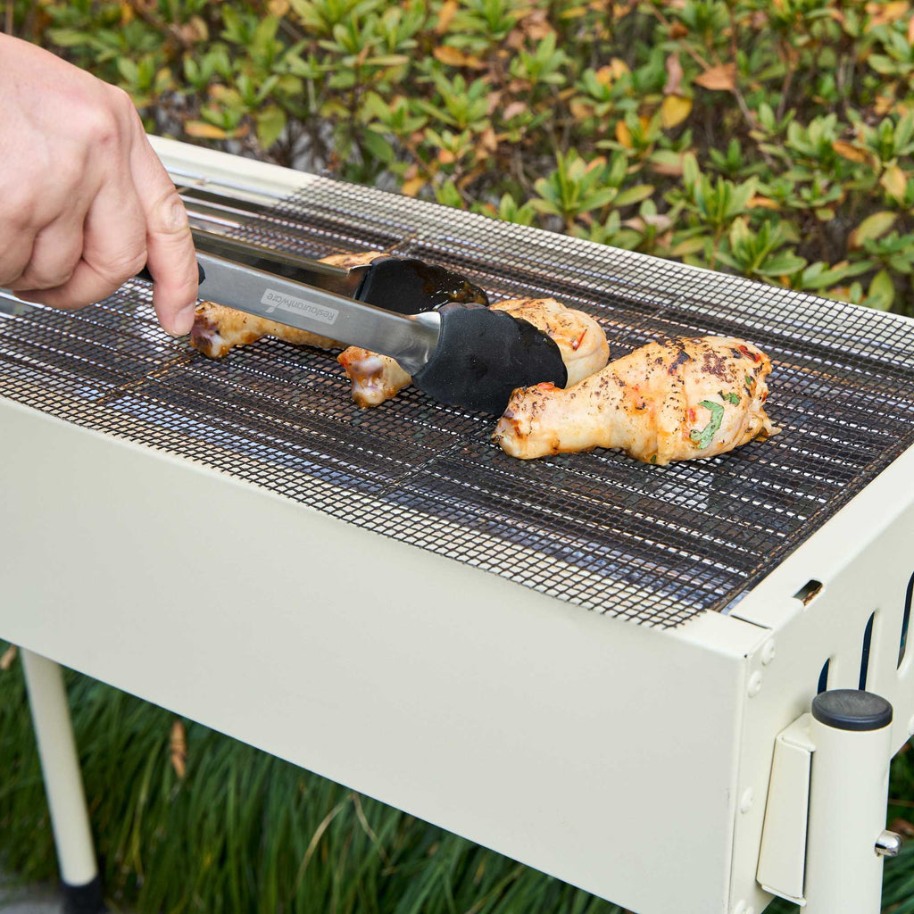 Met Lux Rectangle Black PTFE Reusable Grill Mat - Non-Stick - 15 3/4" x 13" - 5 count box