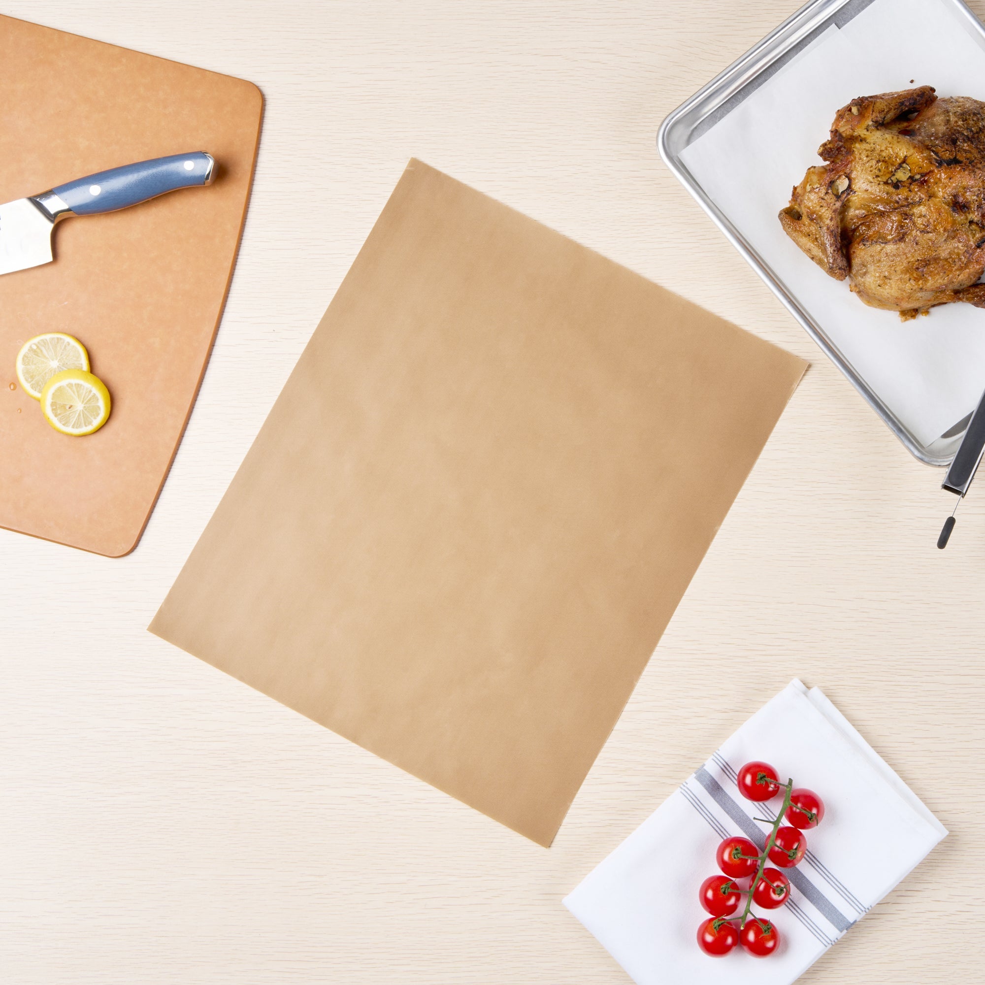 Pastry Tek Rectangle Brown PTFE Oven Liner - Non-Stick, For Bottom Of The Oven - 15 3/4" x 13" - 5 count box