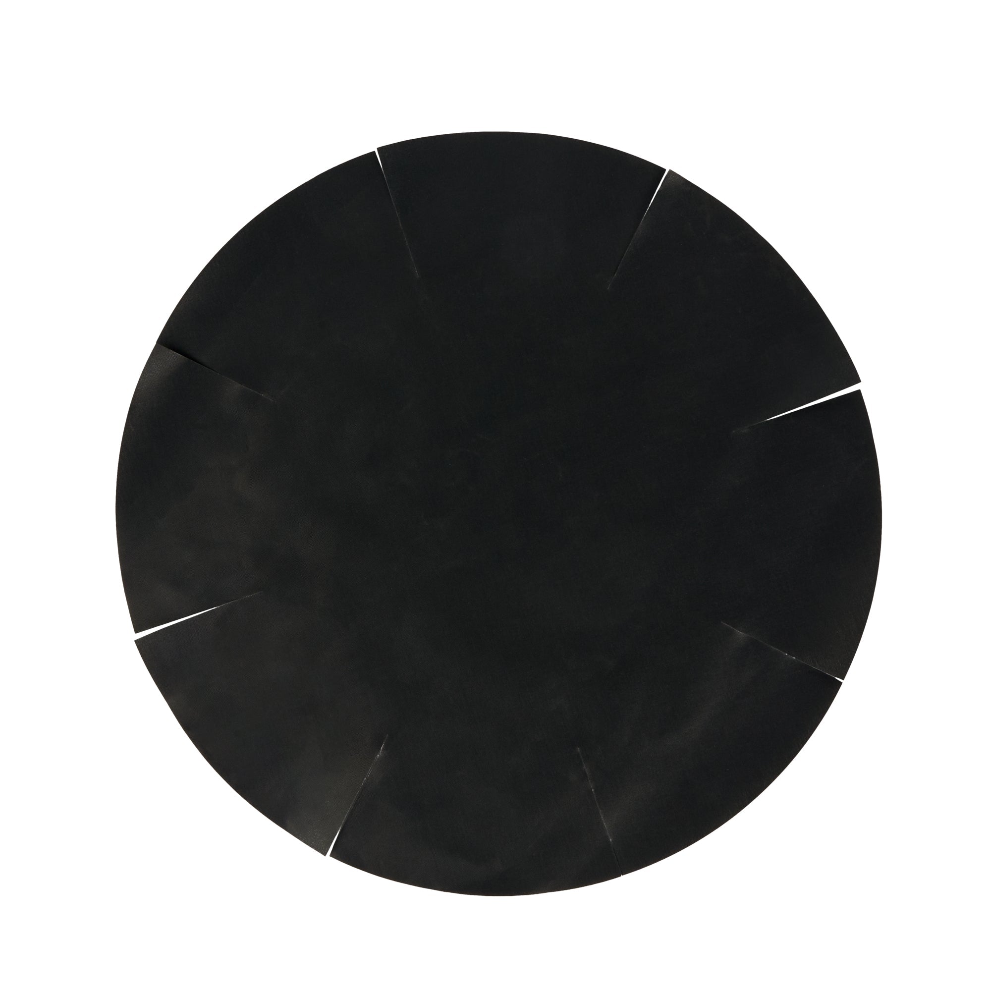 Pastry Tek Round Black Fiberglass Cake Tin Liner - Non-Stick, Foldable - 9 1/2" x 9 1/2" - 5 count box
