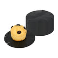 Pastry Tek Round Black Fiberglass Cupcake / Muffin Liner - Non-Stick, Foldable - 2" x 2" - 12 count box