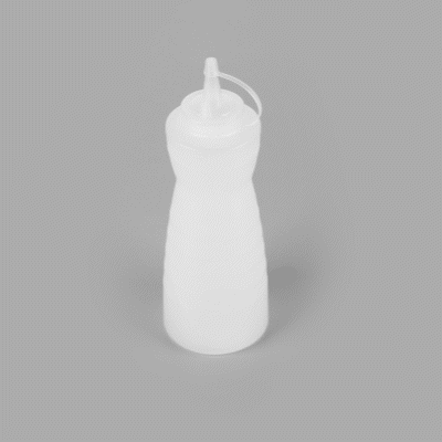 Sauce Tek 24 oz Clear Plastic Squeeze Bottle - with Cap - 2 3/4" x 2 3/4" x 10 1/4" - 1 count box