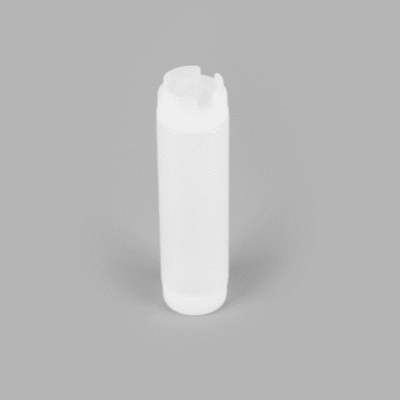 First In First Out 16 oz Clear Plastic Squeeze Bottle - Inverted, Refill & Dispensing Lid - 2 1/4" x 2 1/4" x 8 3/4" - 1 count box