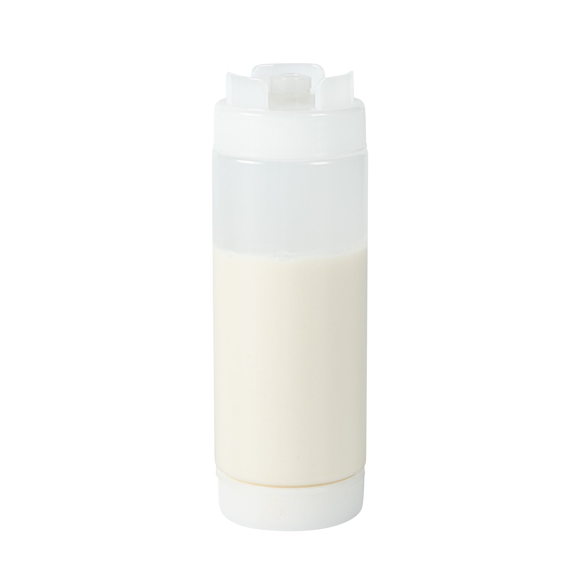First In First Out 20 oz Clear Plastic Squeeze Bottle - Inverted, Refill & Dispensing Lid - 2 3/4" x 2 3/4" x 7 3/4" - 1 count box