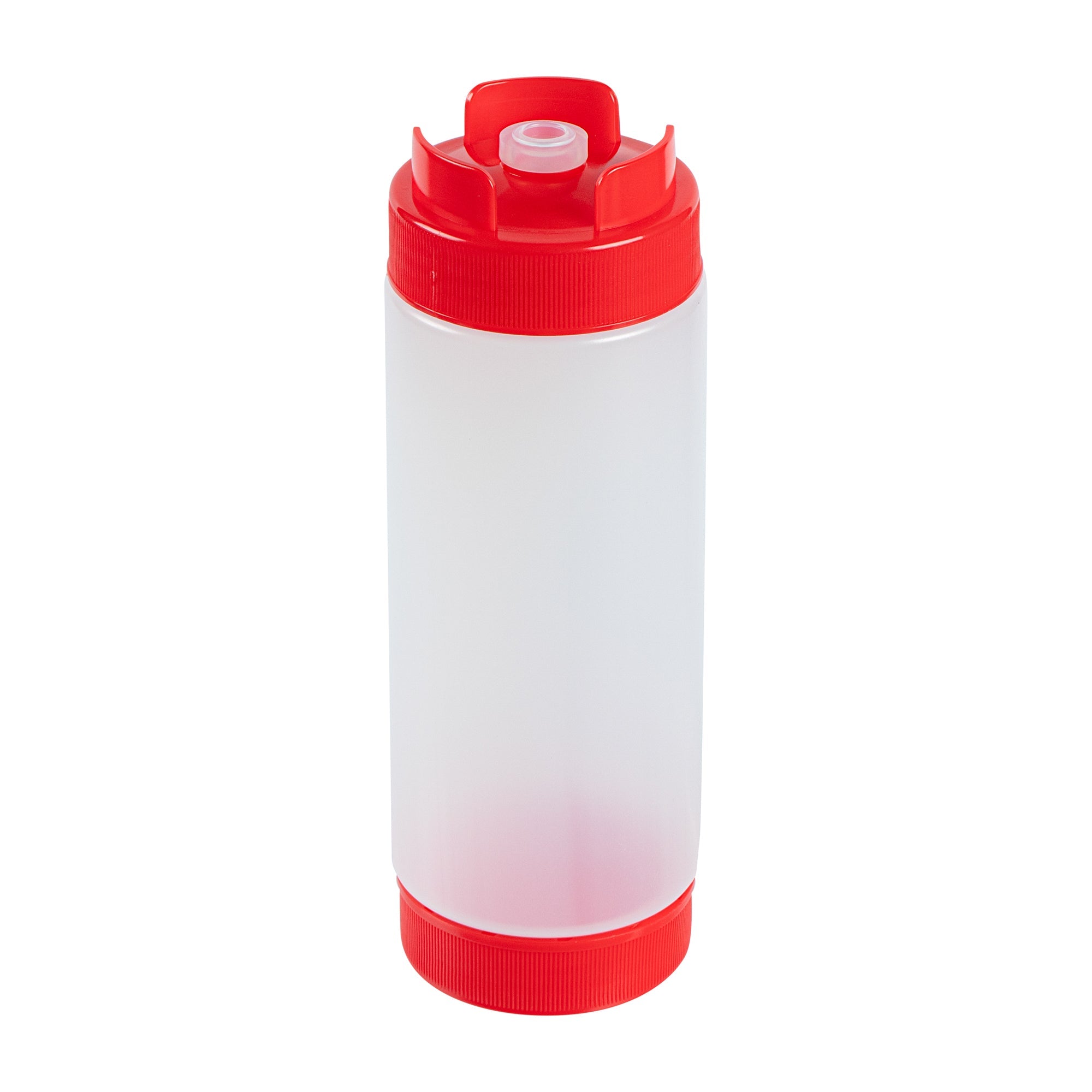 First In First Out 20 oz Red Plastic Squeeze Bottle - Inverted, Refill & Dispensing Lid - 2 3/4" x 2 3/4" x 7 3/4" - 1 count box