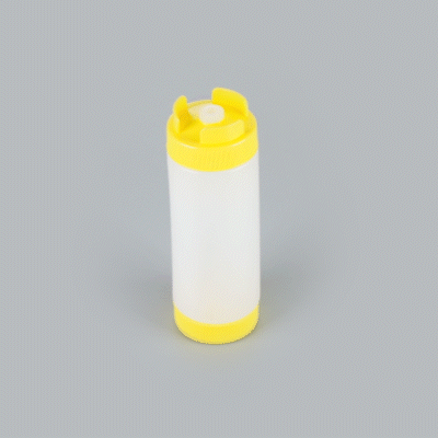 First In First Out 20 oz Yellow Plastic Squeeze Bottle - Inverted, Refill & Dispensing Lid - 2 3/4" x 2 3/4" x 7 3/4" - 1 count box