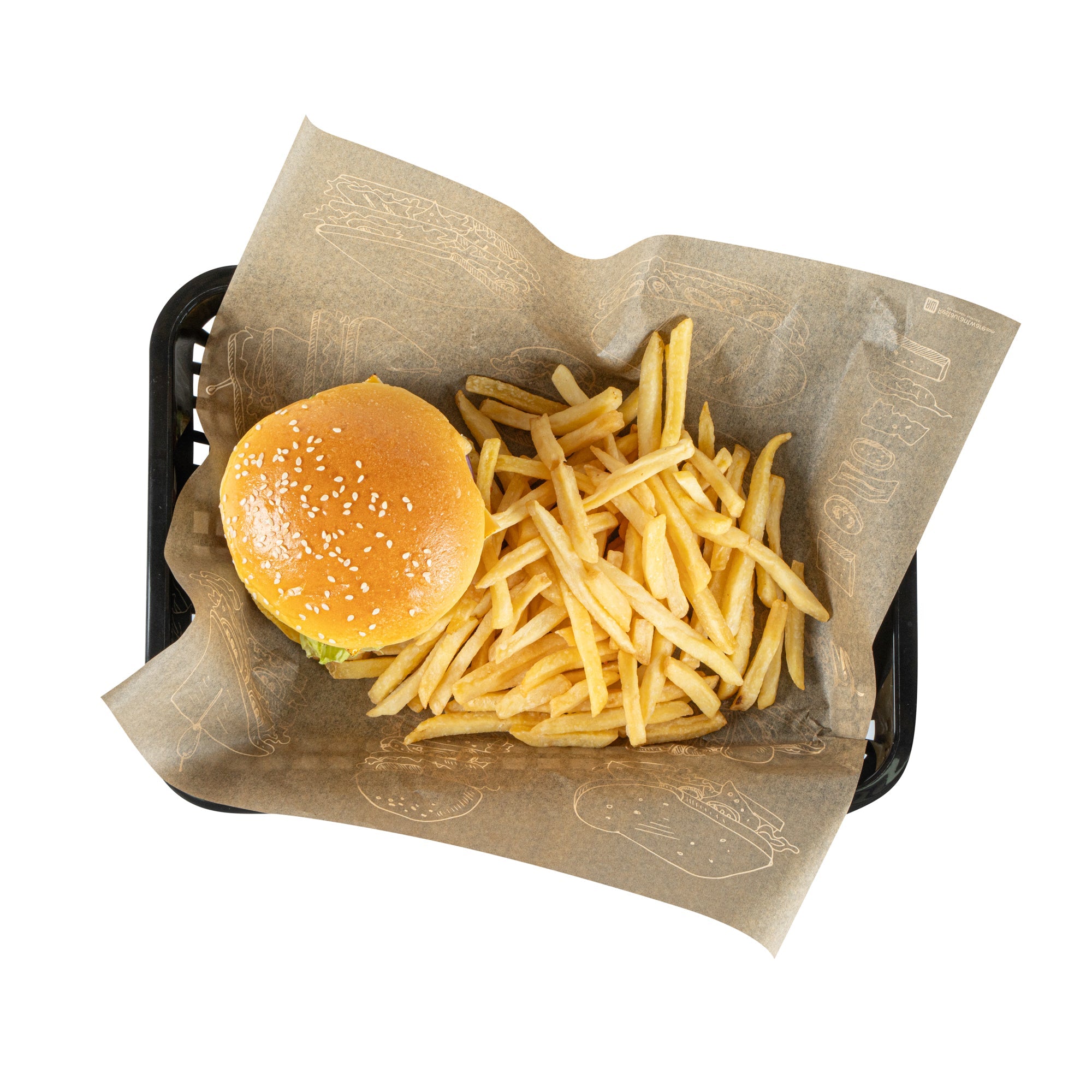 Chef 101 Rectangle Black Plastic Fast Food Serving Basket - 11 3/4" x 8 1/2" x 1 1/2" - 100 count box