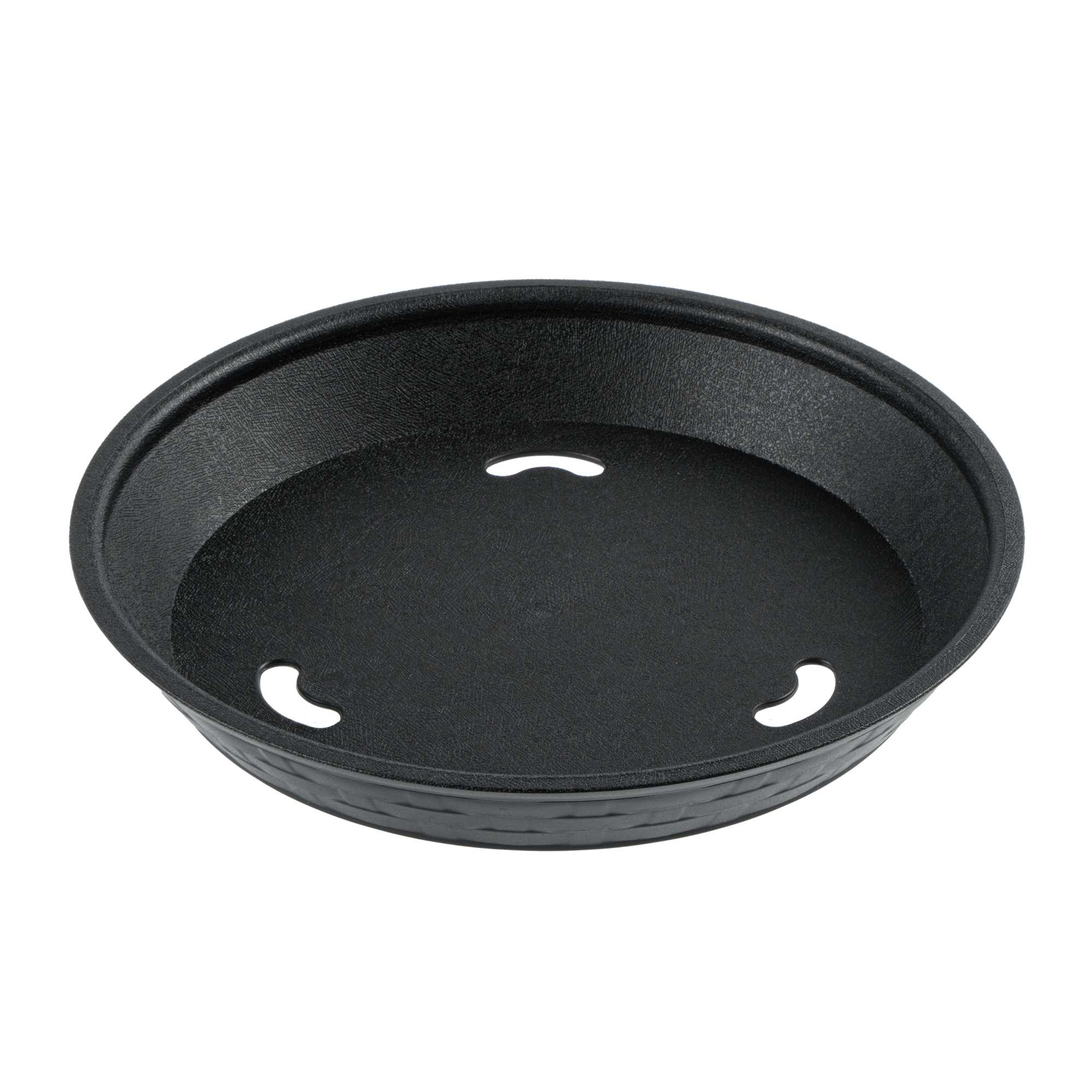 Chef 101 Round Black Plastic Diner Platter - 9" x 9" x 1 1/4" - 10 count box