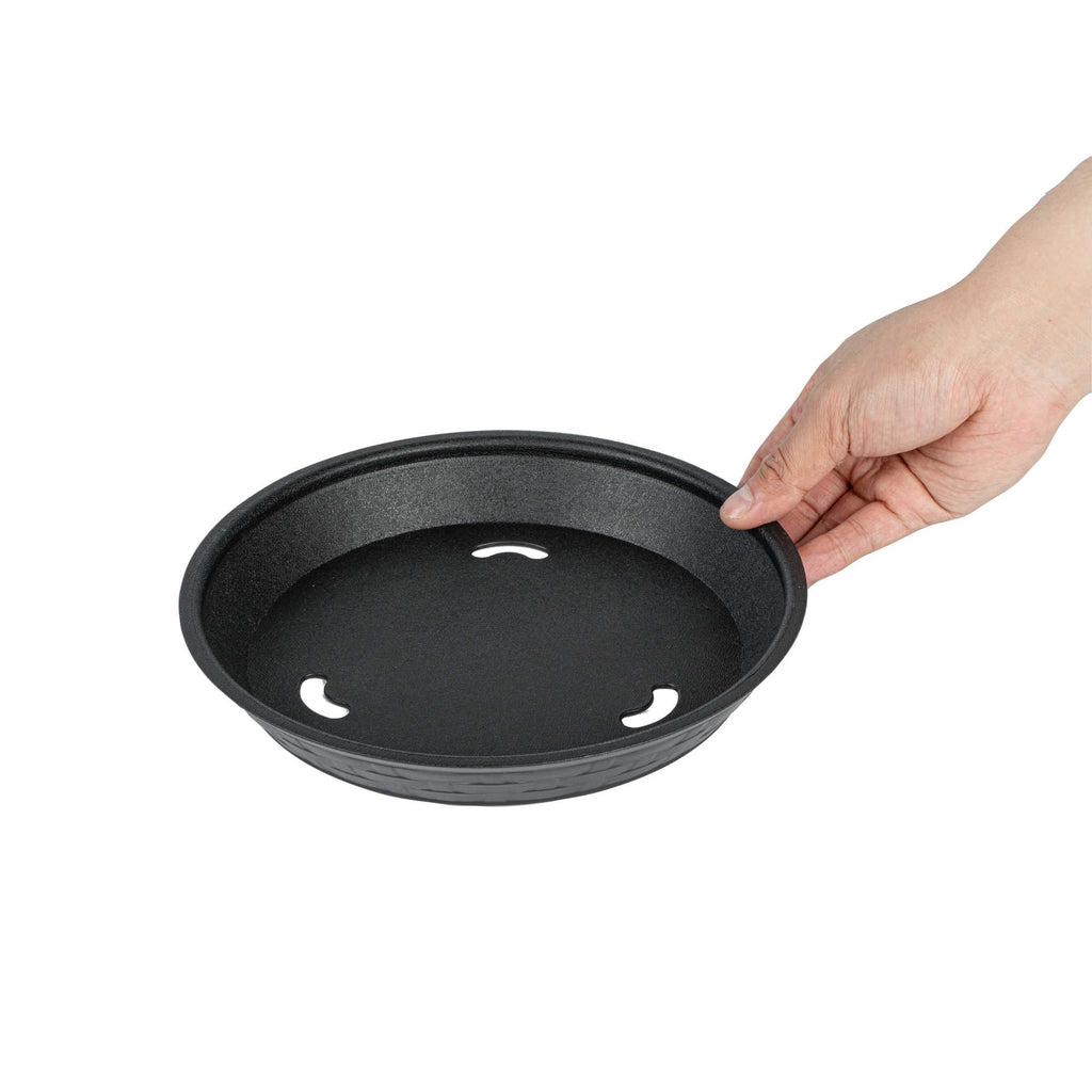 Chef 101 Round Black Plastic Diner Platter - 9" x 9" x 1 1/4" - 10 count box