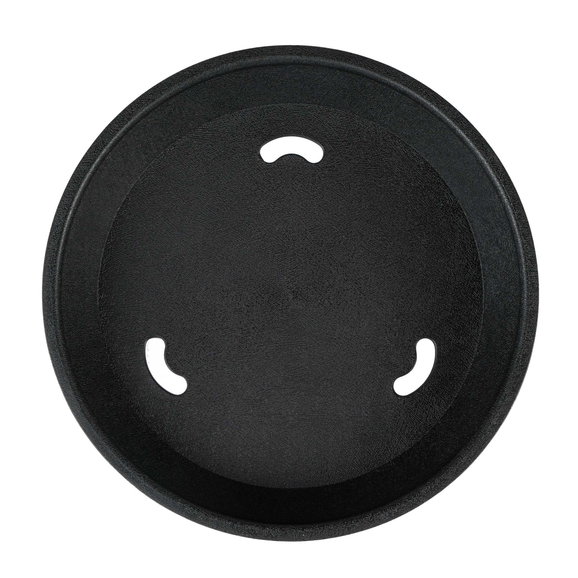 Chef 101 Round Black Plastic Diner Platter - 9" x 9" x 1 1/4" - 10 count box