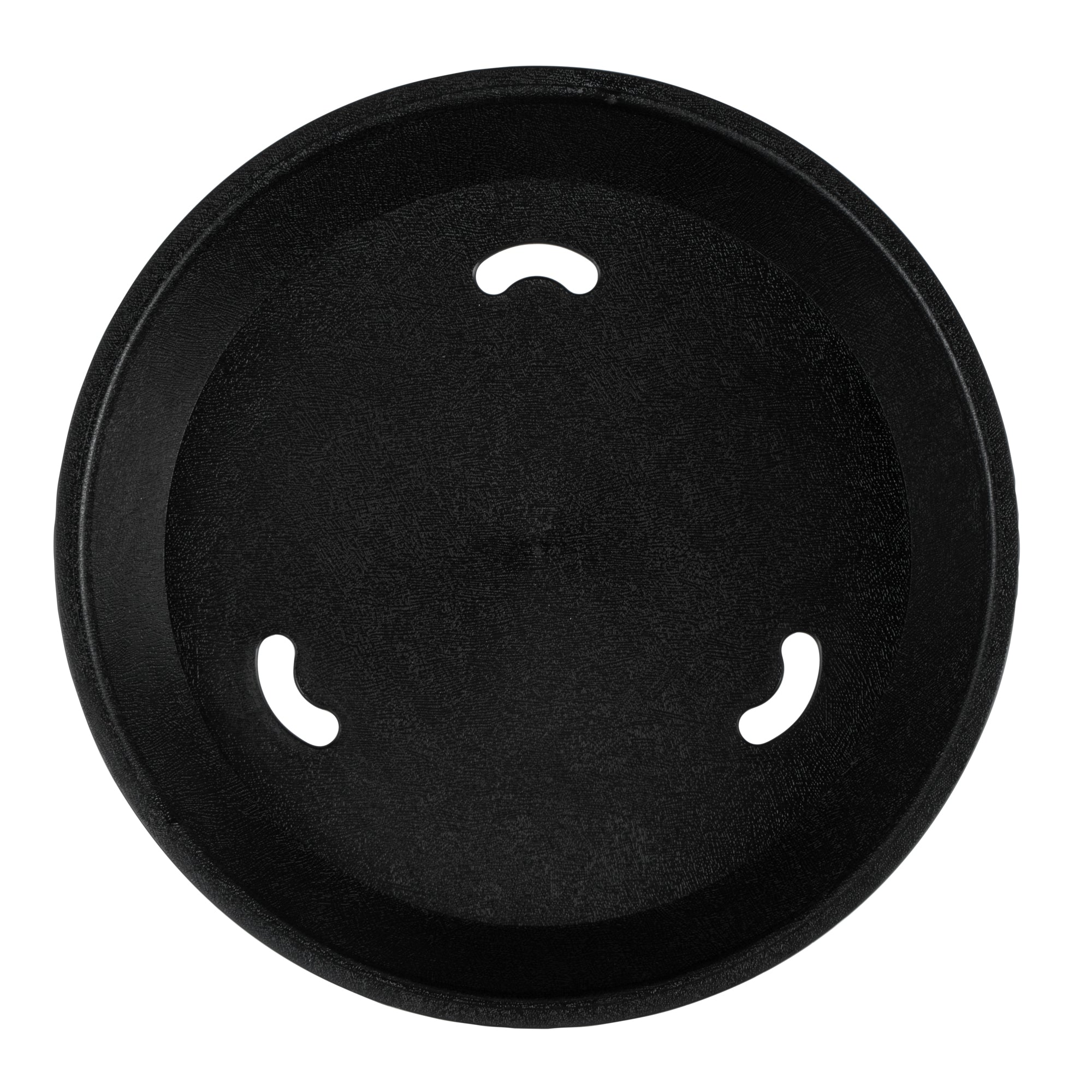 Chef 101 Round Black Plastic Diner Platter - with Base - 8 3/4" x 8 3/4" x 1 3/4" - 100 count box
