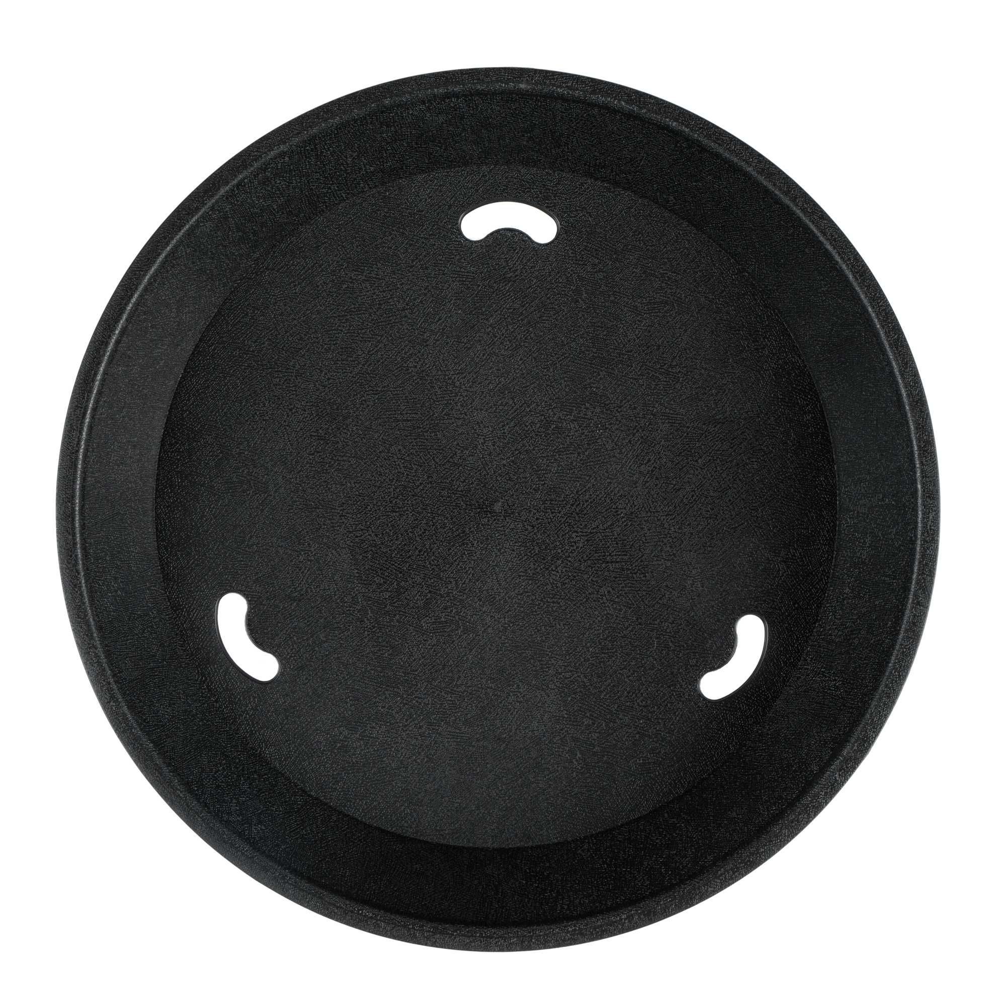Chef 101 Round Black Plastic Diner Platter - 10 1/2" x 10 1/2" x 1 1/2" - 10 count box