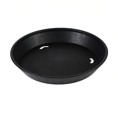Chef 101 Round Black Plastic Diner Platter - 10 1/2" x 10 1/2" x 1 1/2" - 100 count box
