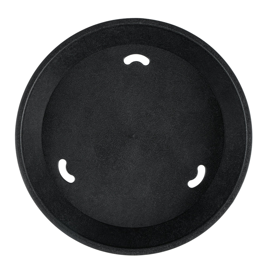 Chef 101 Round Black Plastic Diner Platter - 10 1/2" x 10 1/2" x 1 1/2" - 100 count box