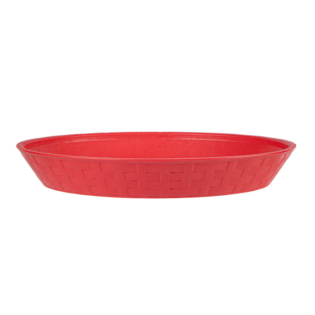 Chef 101 Round Red Plastic Diner Platter - 10 1/2" x 10 1/2" x 1 1/2" - 100 count box