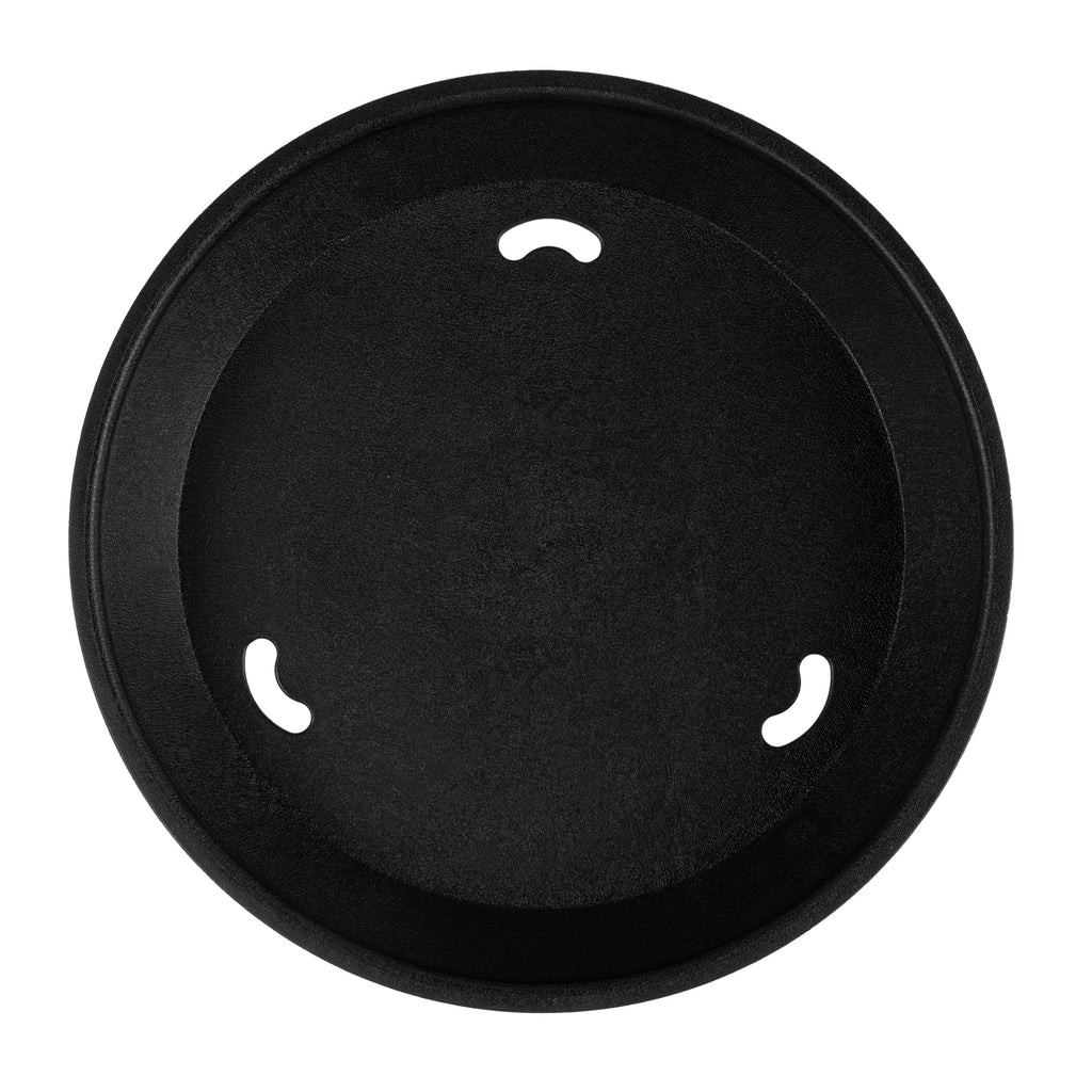 Chef 101 Round Black Plastic Diner Platter - with Base - 10 1/2" x 10 1/2" x 2 1/4" - 100 count box