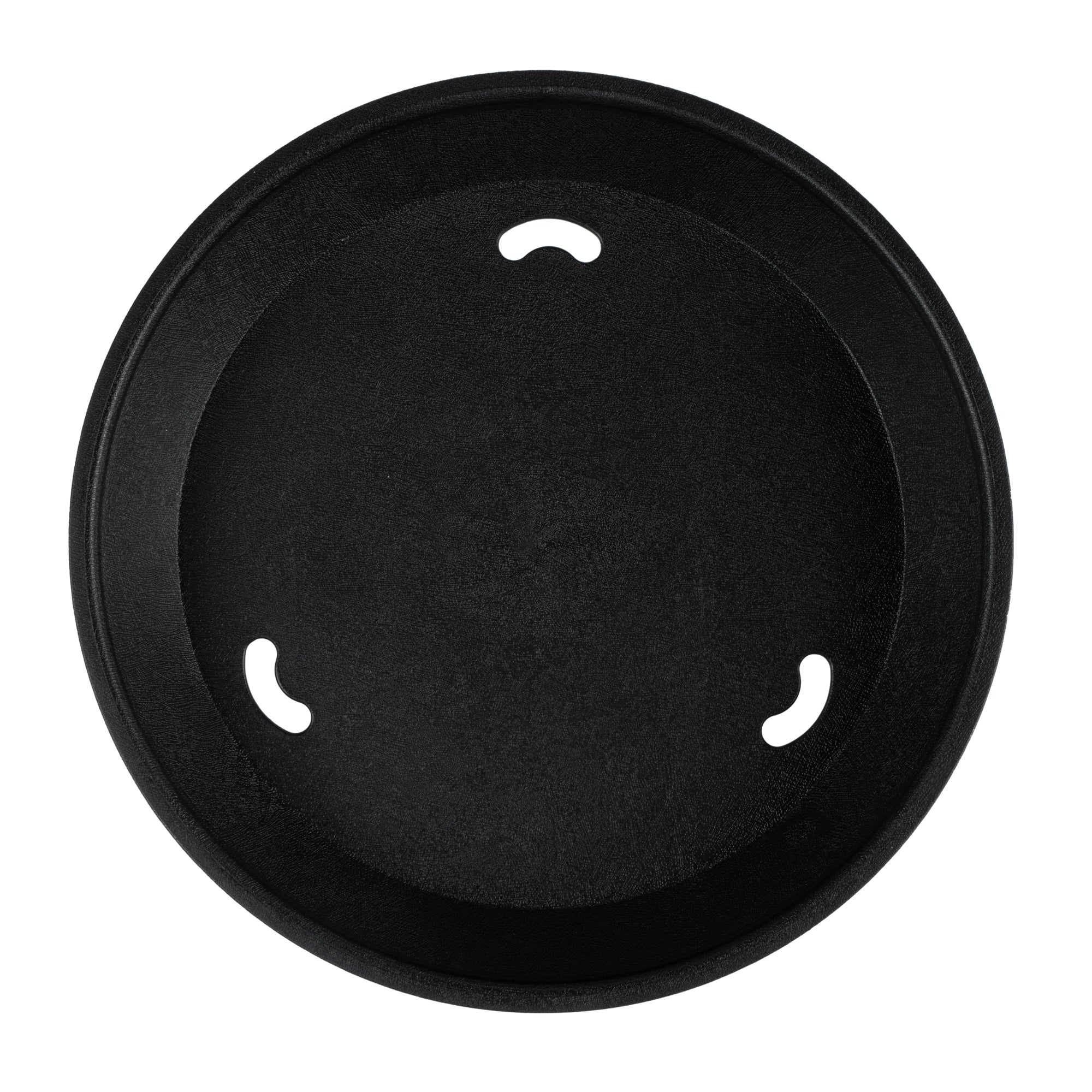 Chef 101 Round Black Plastic Diner Platter - with Base - 10 1/2" x 10 1/2" x 2 1/4" - 100 count box