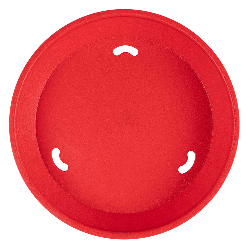 Chef 101 Round Red Plastic Diner Platter - with Base - 10 1/2" x 10 1/2" x 2 1/4" - 10 count box