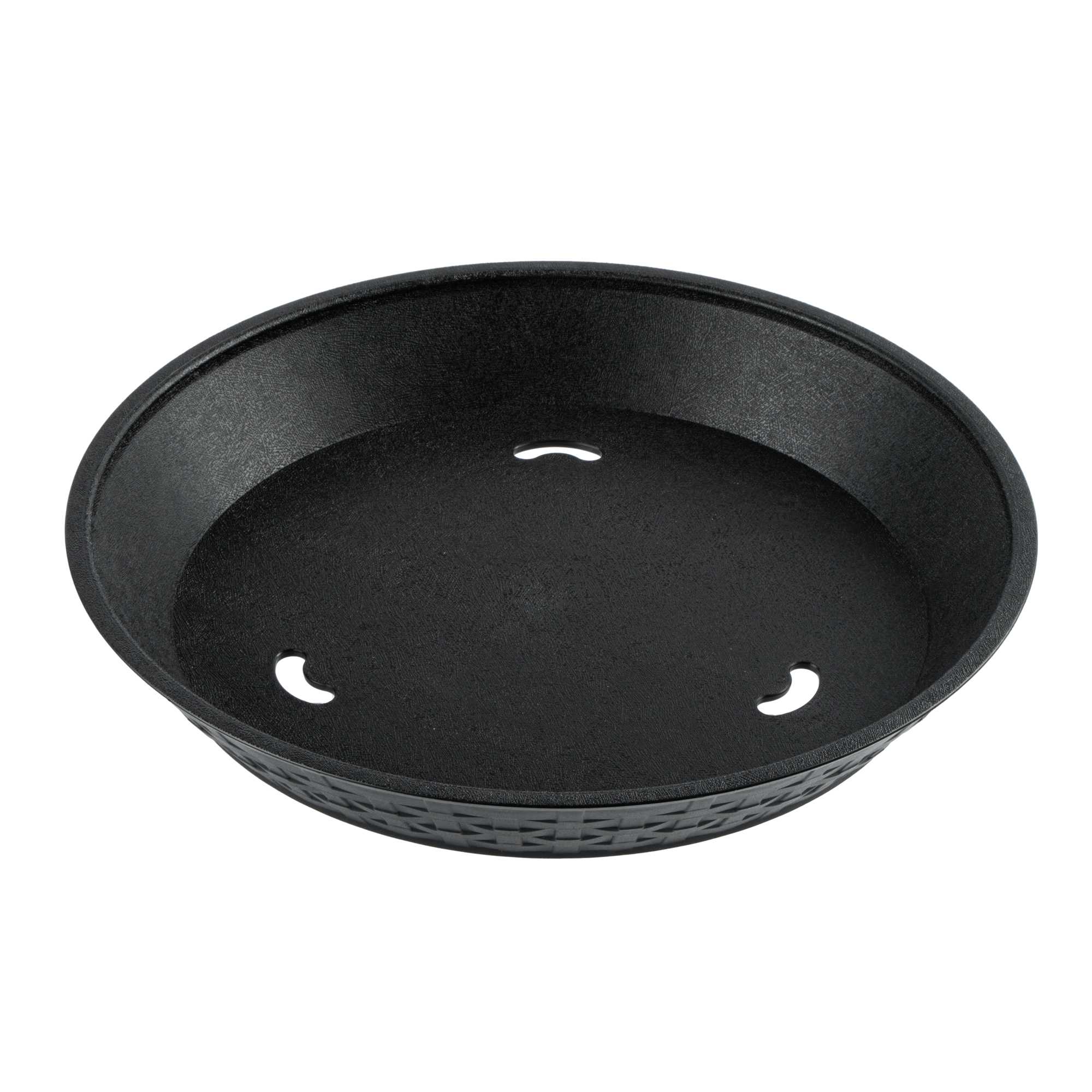 Chef 101 Round Black Plastic Diner Platter - 12" x 12" x 1 3/4" - 10 count box
