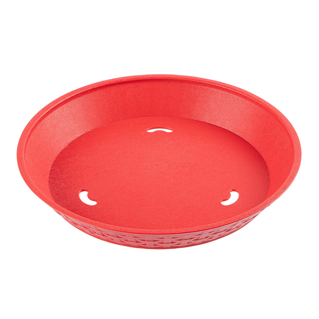 Chef 101 Round Red Plastic Diner Platter - 12" x 12" x 1 3/4" - 100 count box