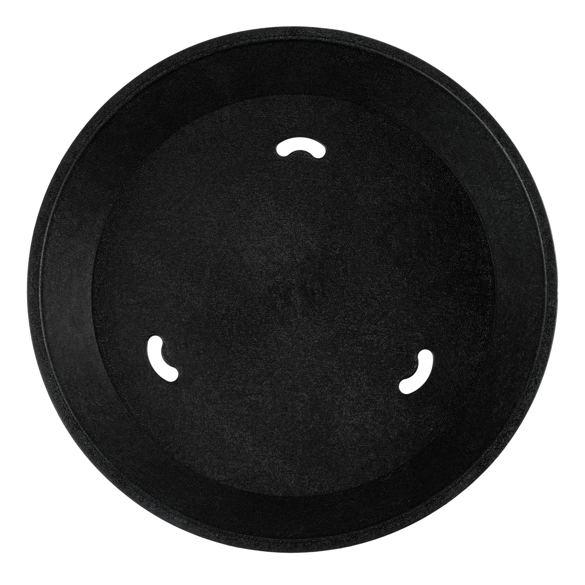 Chef 101 Round Black Plastic Diner Platter - with Base - 12" x 12" x 2 1/4" - 100 count box