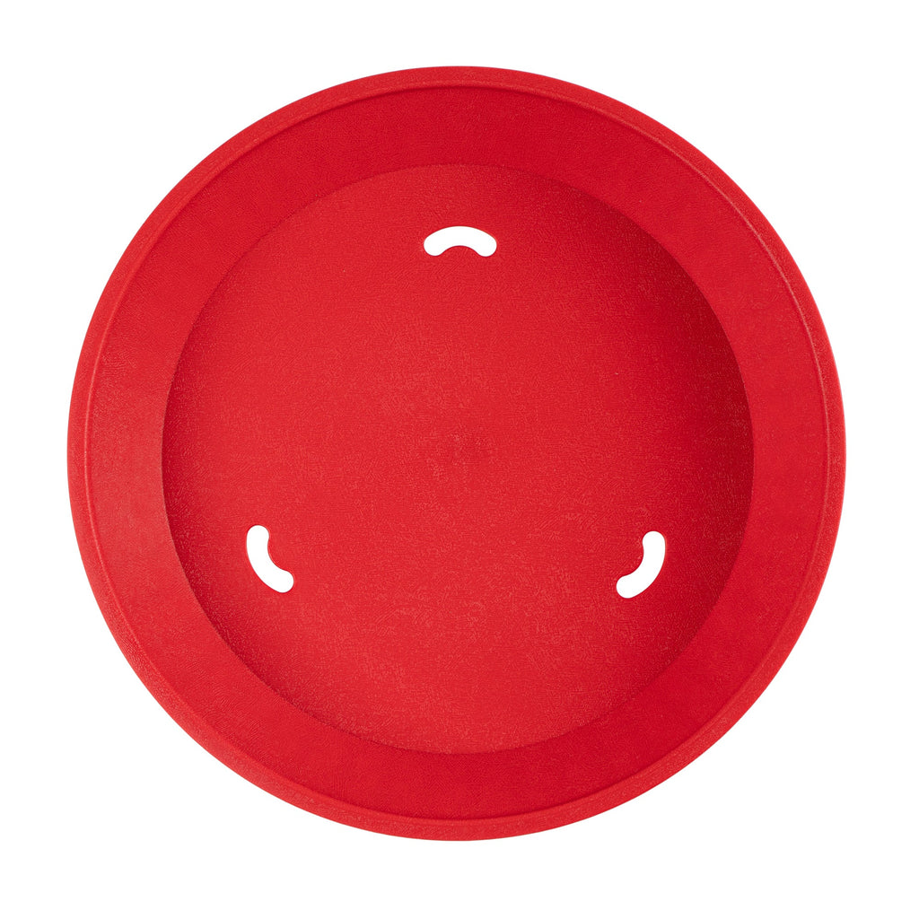 Chef 101 Round Red Plastic Diner Platter - with Base - 12" x 12" x 2 1/4" - 100 count box