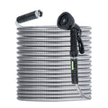 Handy Tek Stainless Steel Garden Hose - Heavy-Duty, Flexible, with 10 Function Nozzle - 50' - 1 count box
