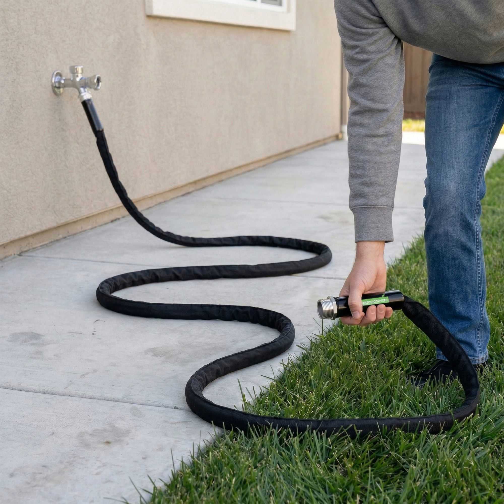 Handy Tek Black Fabric Garden Hose - Lightweight, Kink-Free, Flexible - 25' - 1 count box