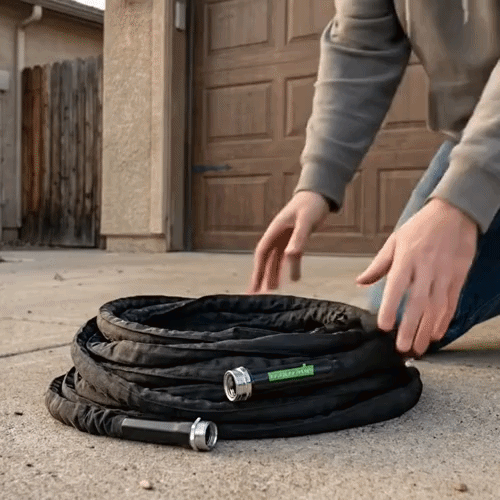 Handy Tek Black Fabric Garden Hose - Lightweight, Kink-Free, Flexible - 50' - 1 count box