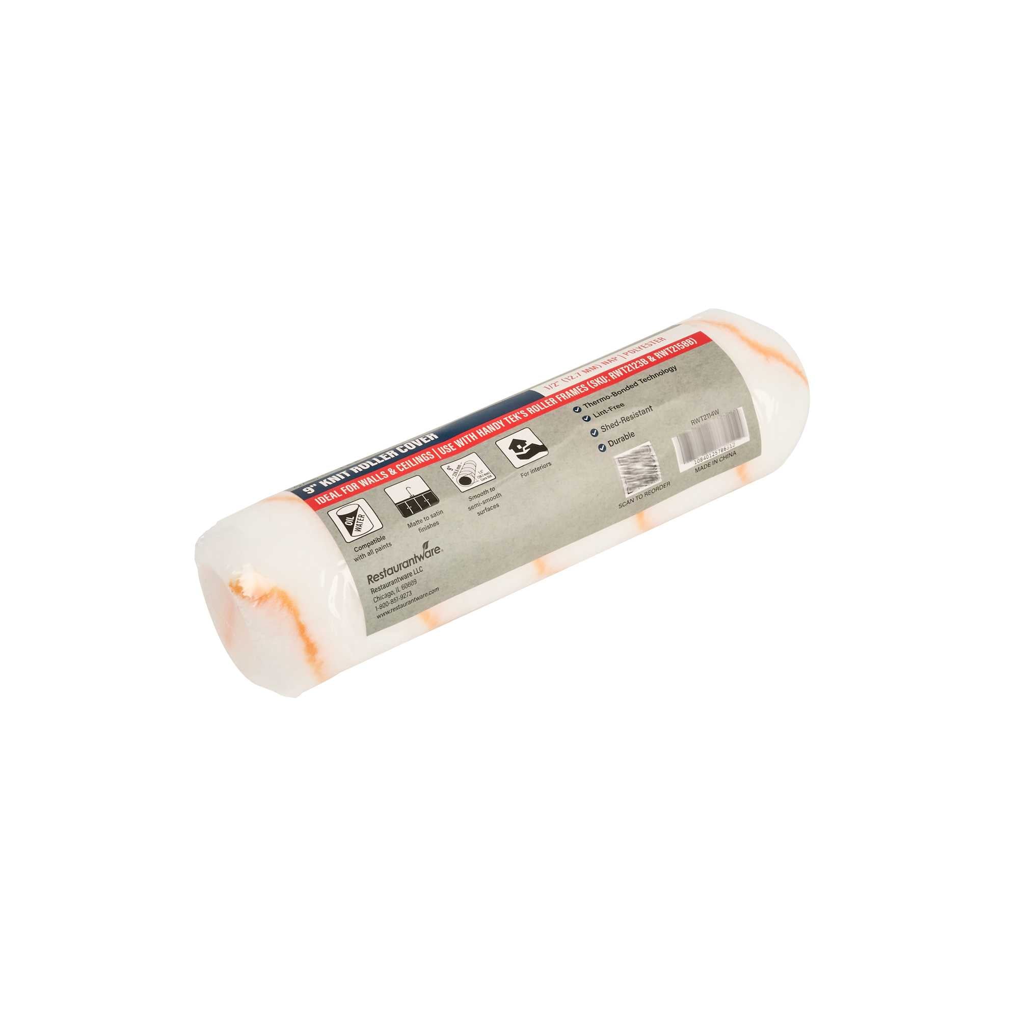 Handy Tek Knit Roller Cover - Shed-Resistant, with 1/2" Nap - 9" - 96 count box