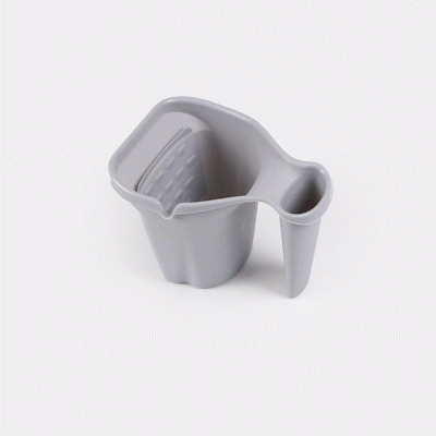 Handy Tek 28 oz Gray Plastic Paint Cup - with Brush Holder - 7 1/2" x 5 1/2" x 5" - 1 count box