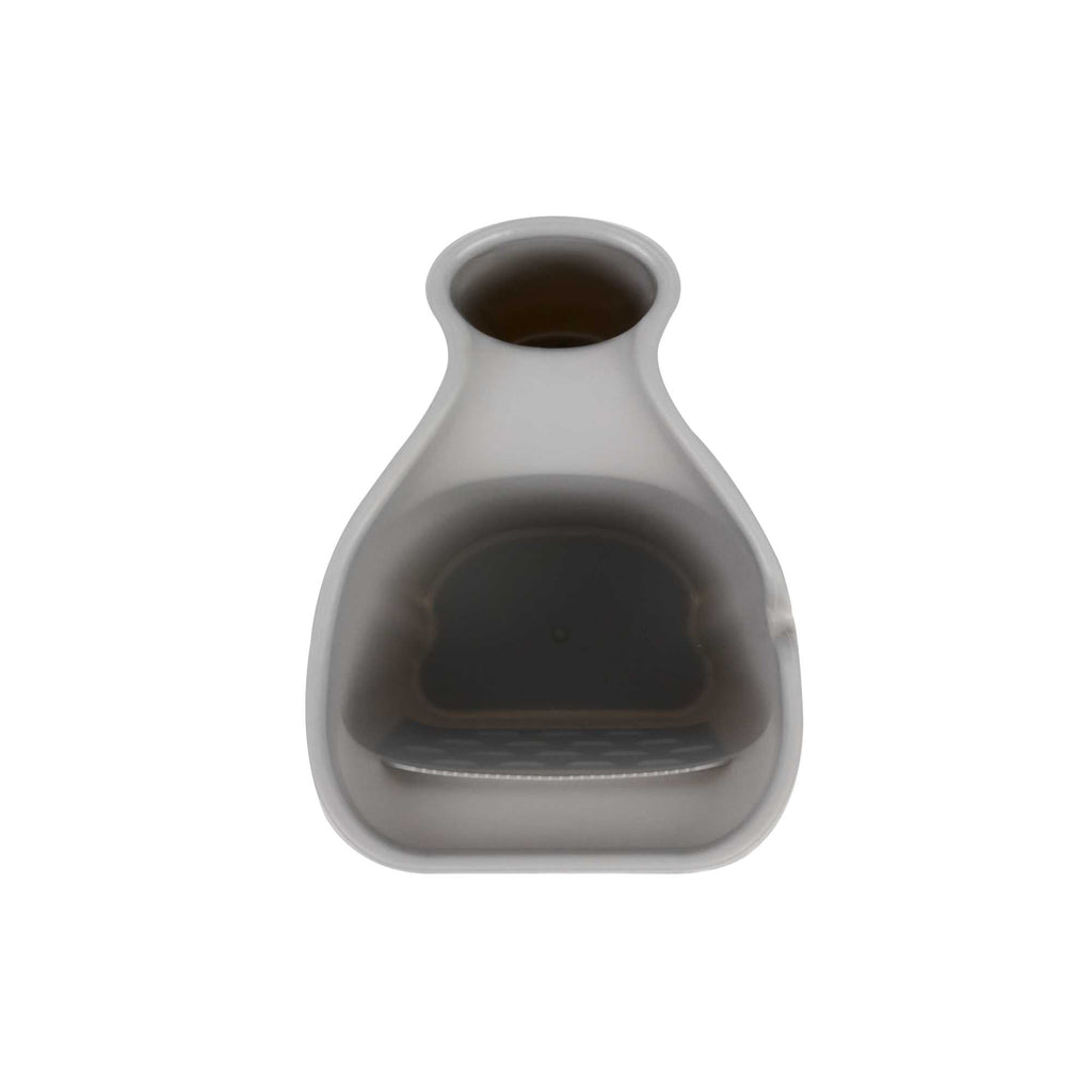 Handy Tek 28 oz Gray Plastic Paint Cup - with Brush Holder - 7 1/2" x 5 1/2" x 5" - 24 count box