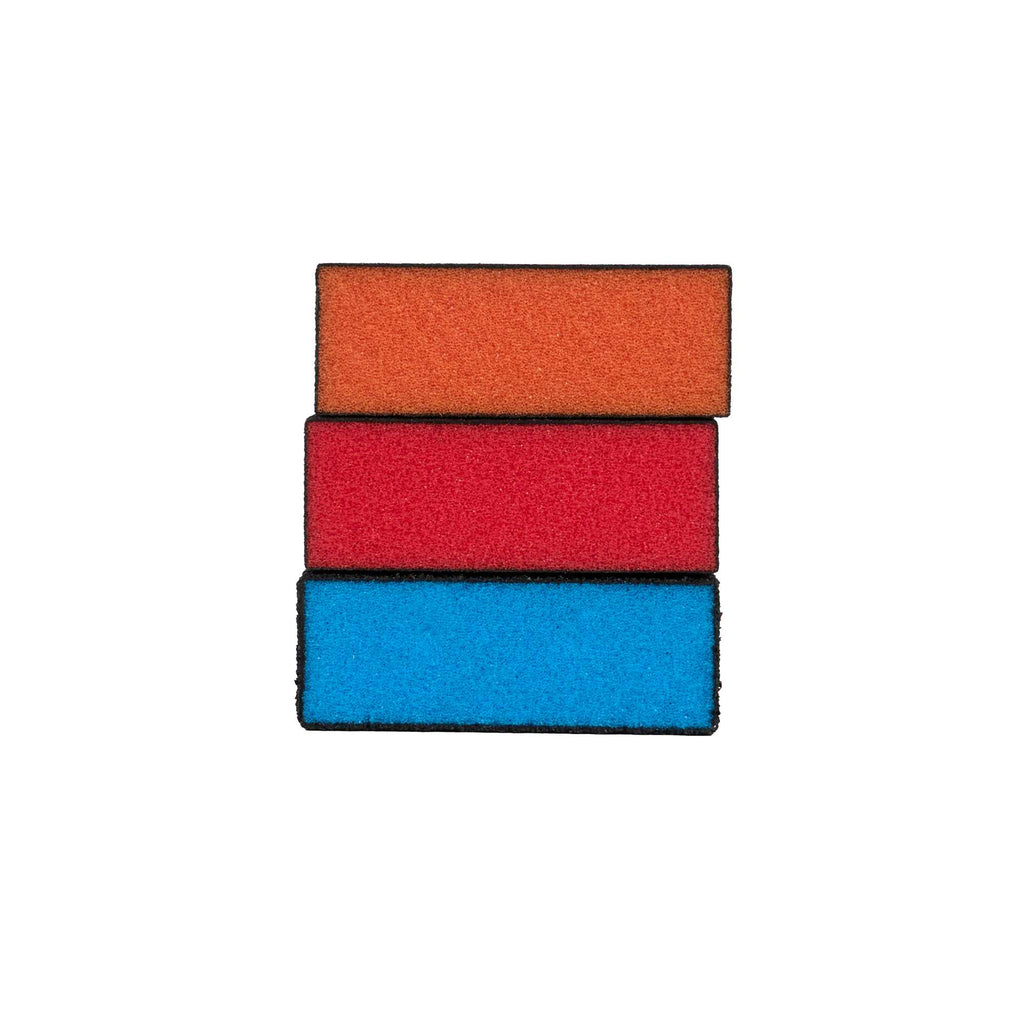 Handy Tek Assorted Grit Sanding Sponge Set - 4-Piece, Flat Edges, with Handle - 4 1/4" x 2 3/4" x 4 1/2" - 1 count box