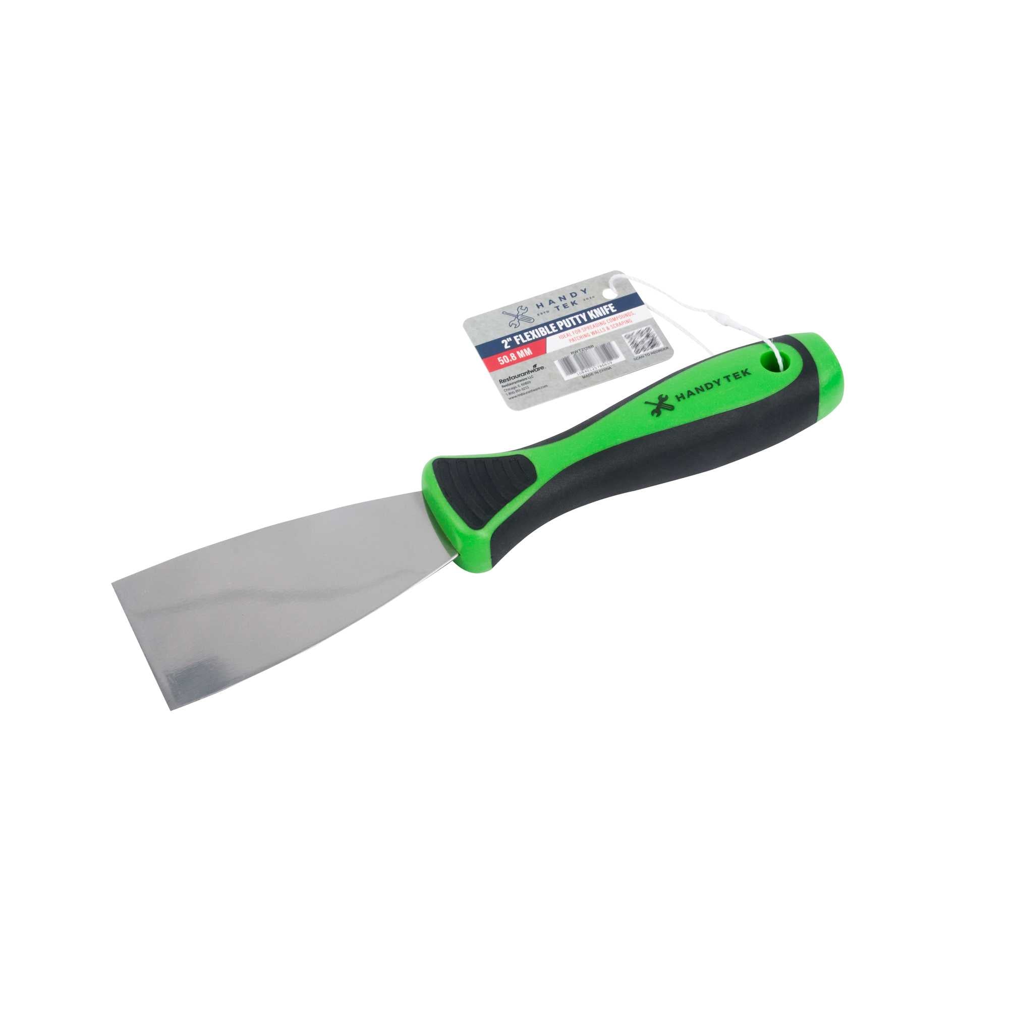 Handy Tek Carbon Steel Putty Knife - Flexible, Soft Grip Handle - 2" - 144 count box