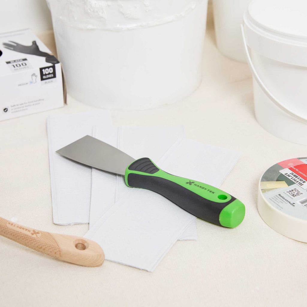 Handy Tek Carbon Steel Putty Knife - Flexible, Soft Grip Handle - 2" - 144 count box