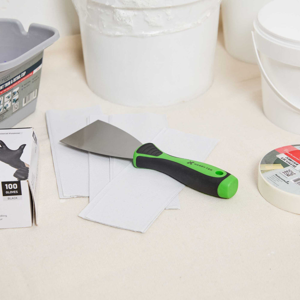 Handy Tek Carbon Steel Putty Knife - Flexible, Soft Grip Handle - 3" - 1 count box