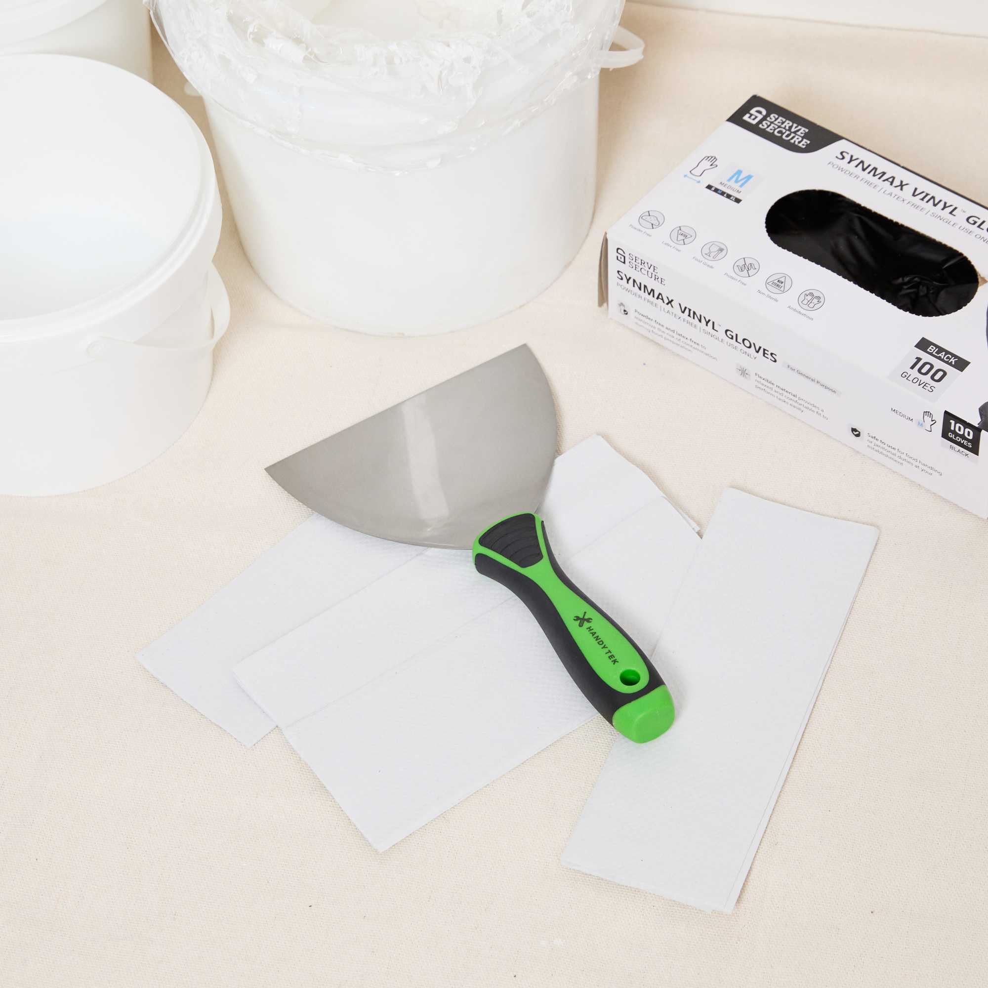 Handy Tek Carbon Steel Joint Knife - Flexible, Soft Grip Handle - 6" - 72 count box